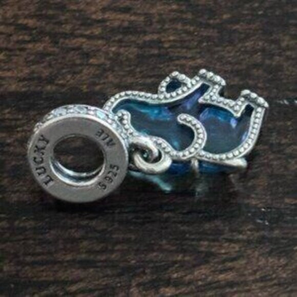 Authentic Blue Murano Glass Elephant Dangle Pandora Charm - Picture 5 of 5